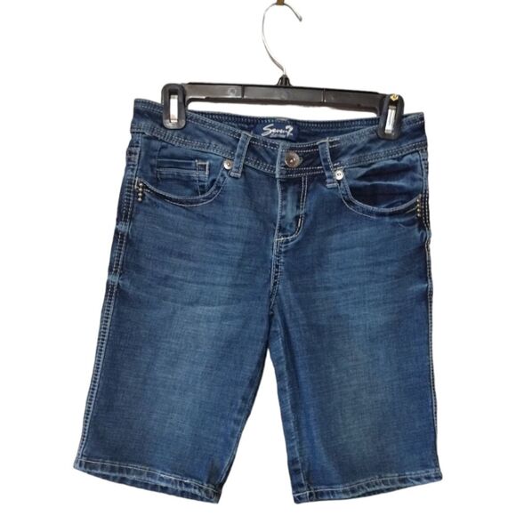 Seven7 Bermuda Blue Jean Shorts Size 4! - Picture 1 of 14